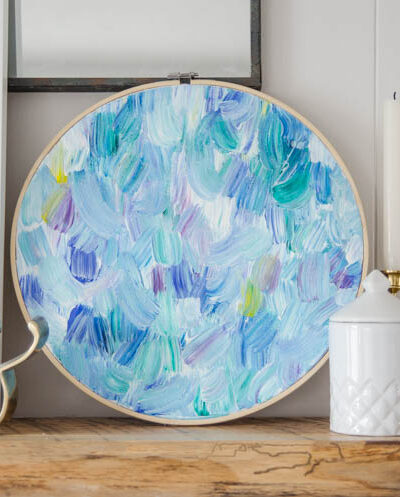 DIY Brush Strokes Art in Embroidery Hoop (a how-to tutorial)