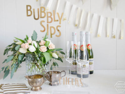 A Champagne Birthday Party! Such a fun theme and I love how simple it is to decorate with these DIYs