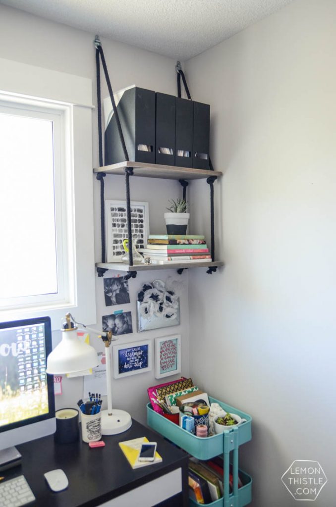 DIY Hanging Shelves (and Farewell Office) Lemon Thistle