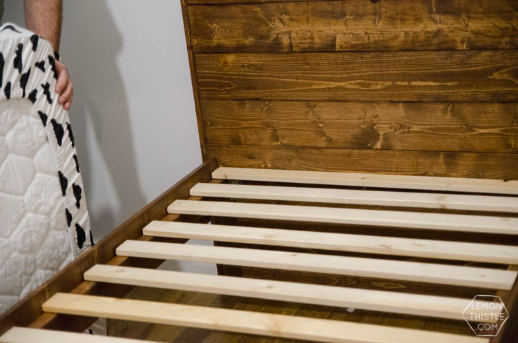 DIY Framed Wood Plank Twin Beds with detailed how-to instructions and measurements... I love these! Kids could grow with them