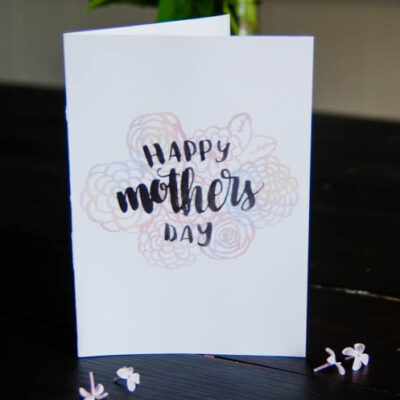 Free Printable Hand Lettered Watercolor Mothers Day Card