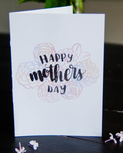 Free Printable Hand Lettered Watercolor Mothers Day Card