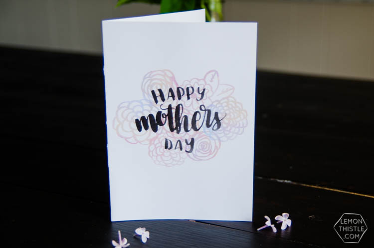 Free Printable Hand Lettered Watercolor Mothers Day Card