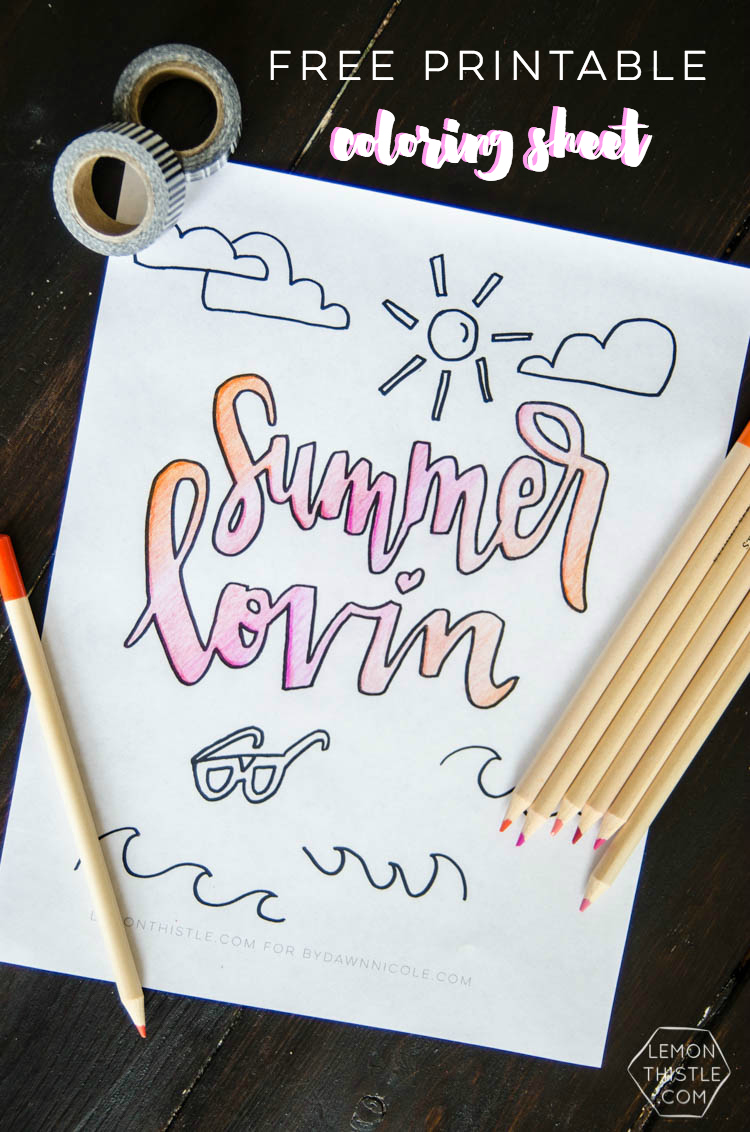 Sweet Dreams Printable Coloring Sheet- I love this! Hand lettering is one of my fave things