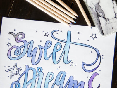 Sweet Dreams Printable Coloring Sheet- I love this! Hand lettering is one of my fave things
