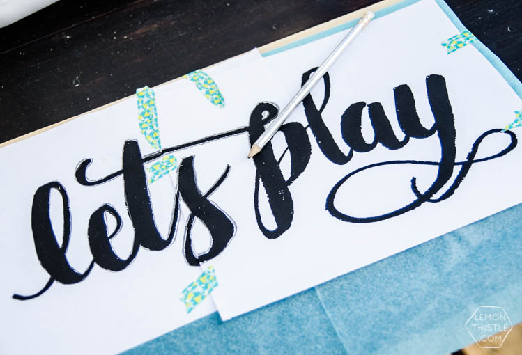 DIY Round Chalkboard with 3d hand lettering... I LOVE this! Perfect for backyard games