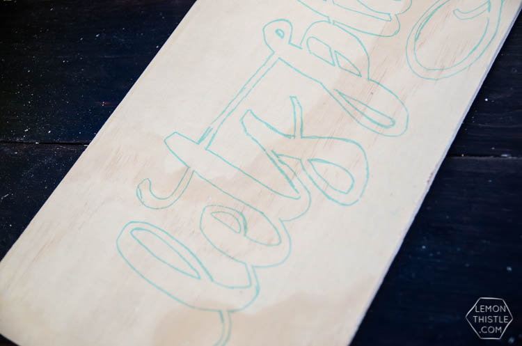 DIY Round Chalkboard with 3d hand lettering... I LOVE this! Perfect for backyard games