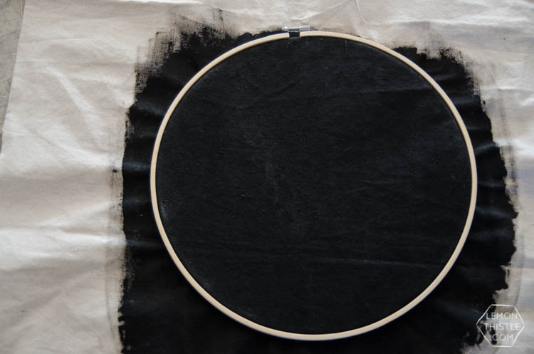 DIY Hoop Chalkboard with Eucalyptus... I LOVE this! The euc would dry nicely too- it would also make an awesome wreath!