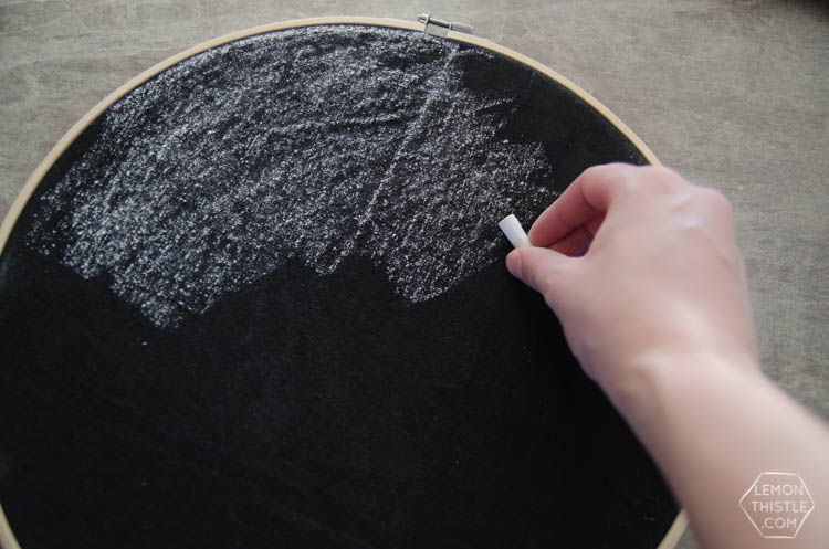 DIY Hoop Chalkboard with Eucalyptus... I LOVE this! The euc would dry nicely too- it would also make an awesome wreath!