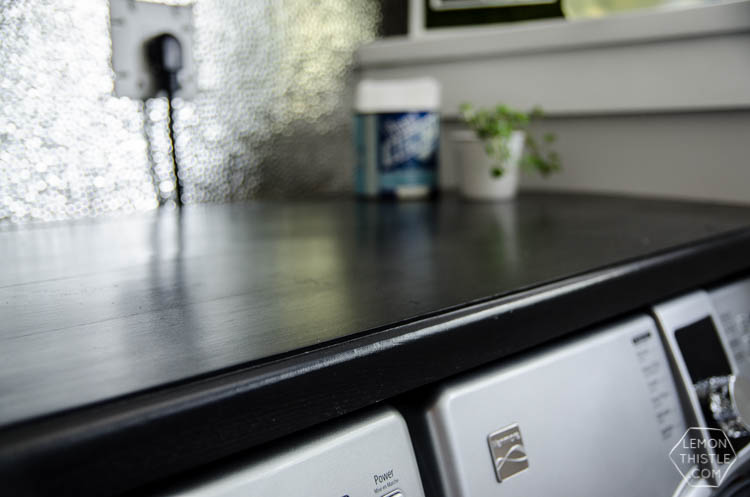 I love this laundry room makeover! I can't believe those countertops are WOOD!