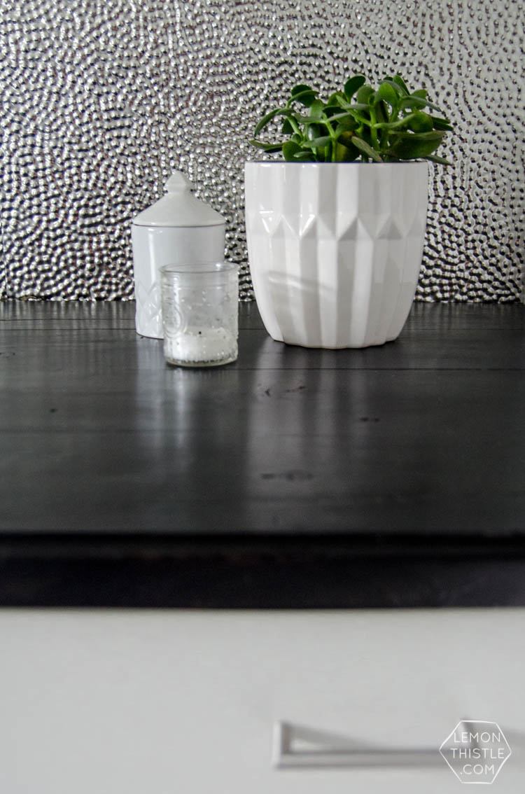 I love this laundry room makeover! I can't believe those countertops are WOOD!