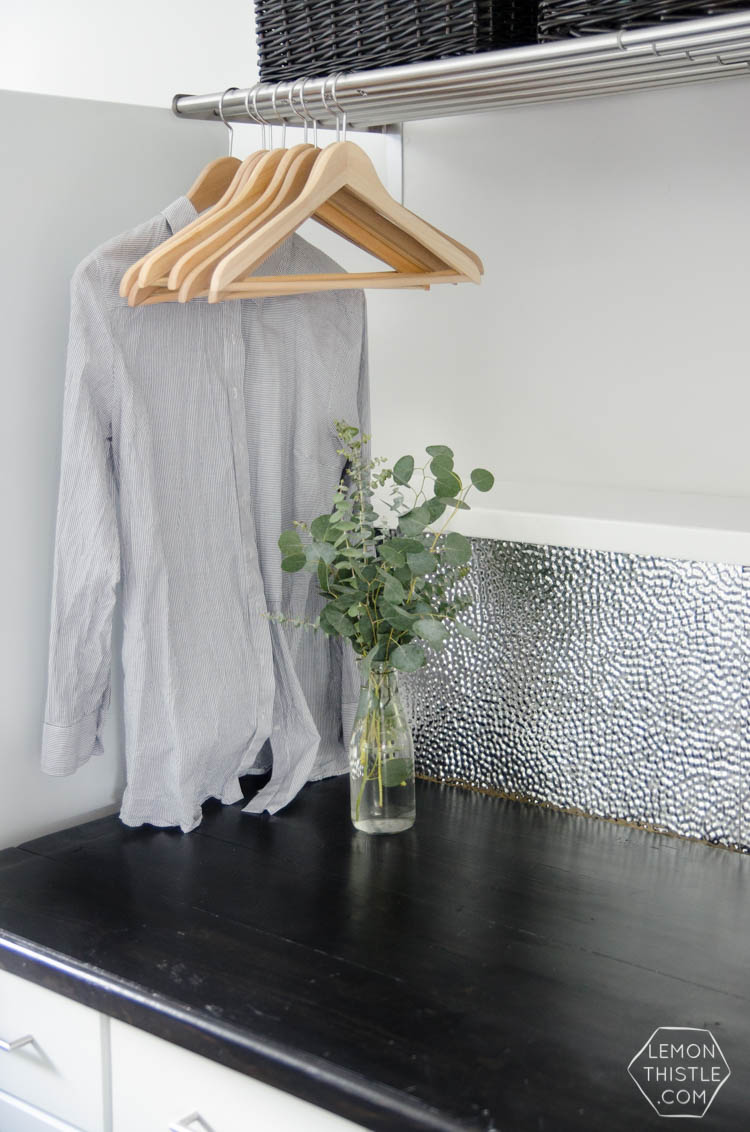 I love this laundry room makeover! I can't believe those countertops are WOOD!