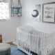 I love this updated take on a whale themed nursery with greys and blues... it could totally grow with them!