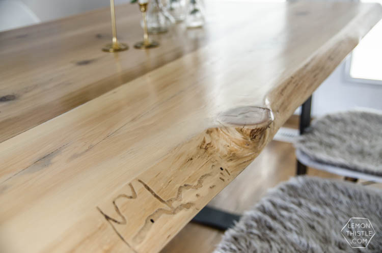 DIY Live Edge Wood Dining Room Table with Steel Legs... uhhhhm love this! So modern but rustic