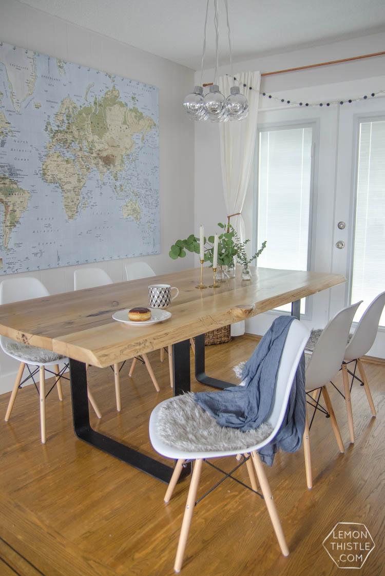 A Dining Room Update with DIY live edge table- I can't believe this is the same room!