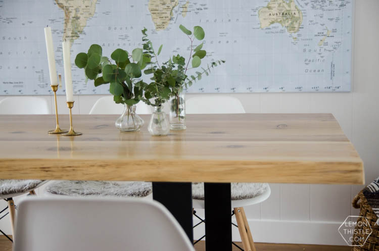 A Dining Room Update with DIY live edge table- I can't believe this is the same room!