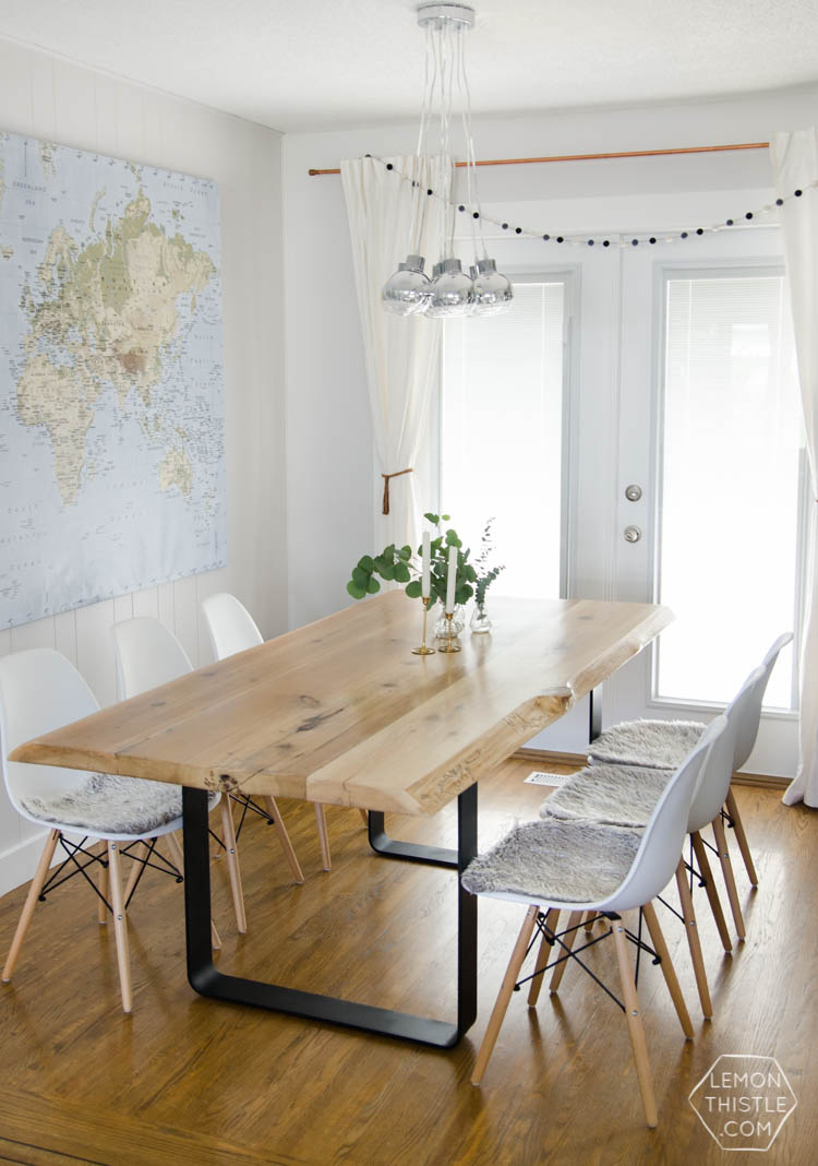 A Dining Room Update with DIY live edge table- I can't believe this is the same room!