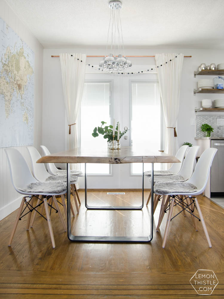 A Dining Room Update with DIY live edge table- I can't believe this is the same room!