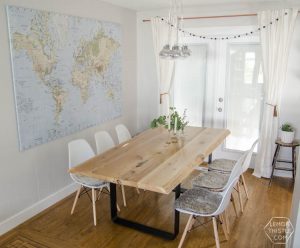 A Dining Room Update with DIY live edge table- I can't believe this is the same room!