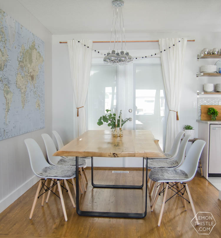 DIY Live Edge Wood Dining Room Table with Steel Legs... uhhhhm love this! So modern but rustic