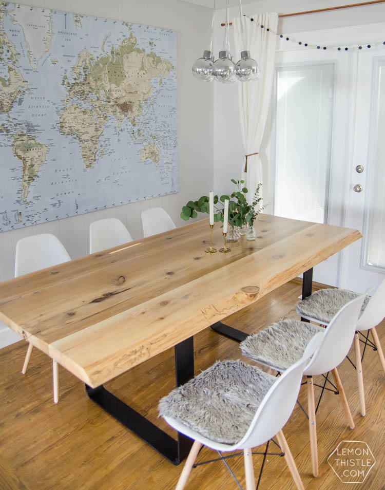 A Dining Room Update with DIY live edge table- I can't believe this is the same room!