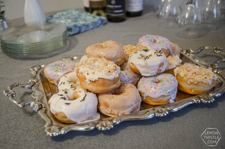 Fancy donuts for a simple and elegant baby shower