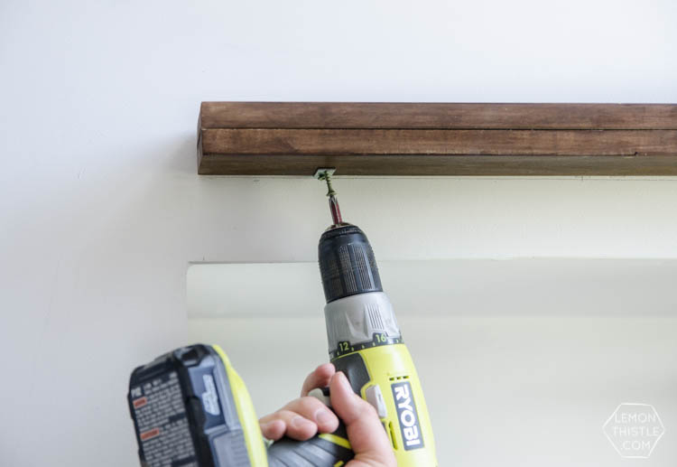 I LOVE this DIY modern wood shelf for an entry way. It's totally minimal but really functional with that ledge. 