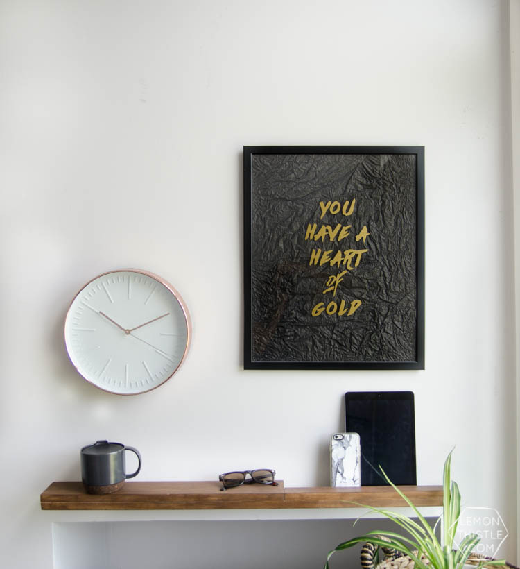 I LOVE this DIY modern wood shelf for an entry way. It's totally minimal but really functional with that ledge. 