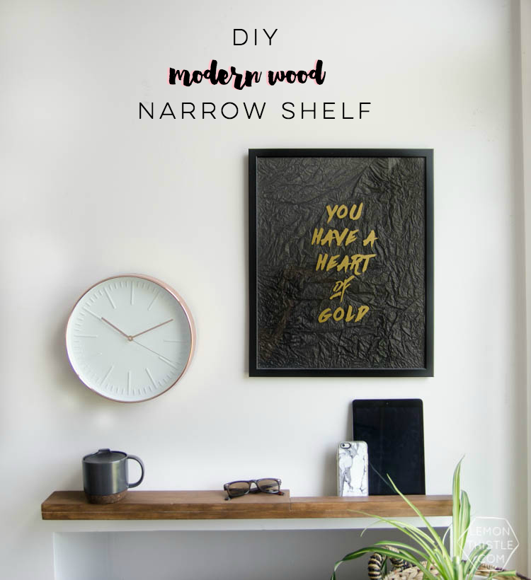I LOVE this DIY modern wood shelf for an entry way. It's totally minimal but really functional with that ledge. 