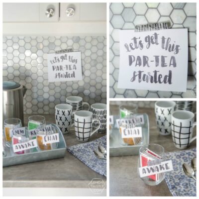 What a sweet idea for entertaining! A simple tea station with printable labels... let's get this part-tea started!