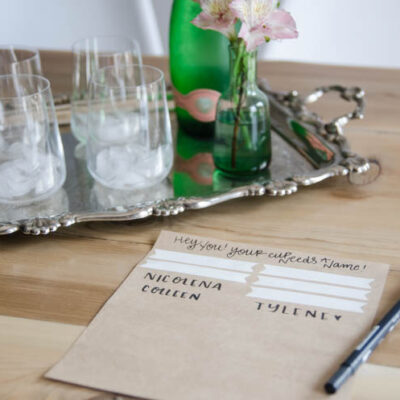 Such a great idea to label your drink at a party! I never would have thought of this, but it's so simple and cute