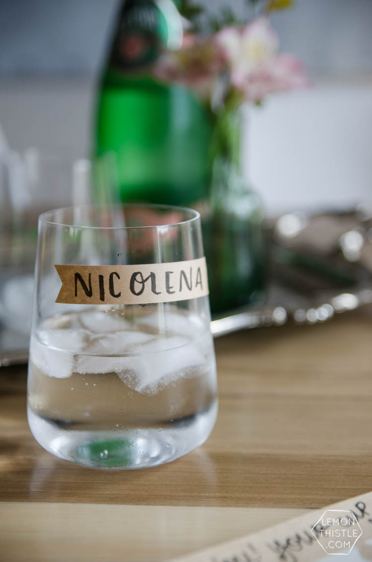 Such a great idea to label your drink at a party! I never would have thought of this, but it's so simple and cute
