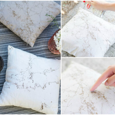 These look so awesome! And only 5 minutes is my kind of craft. DIY Gold Marbled Throw Pillows