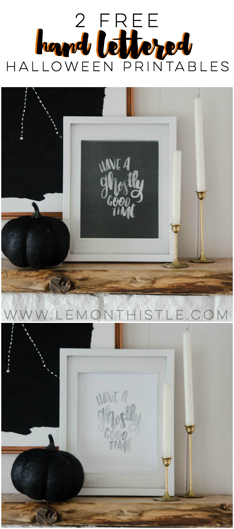 Free Halloween Printable- I love this ghostly hand lettering! Perfect for classy Halloween decorating