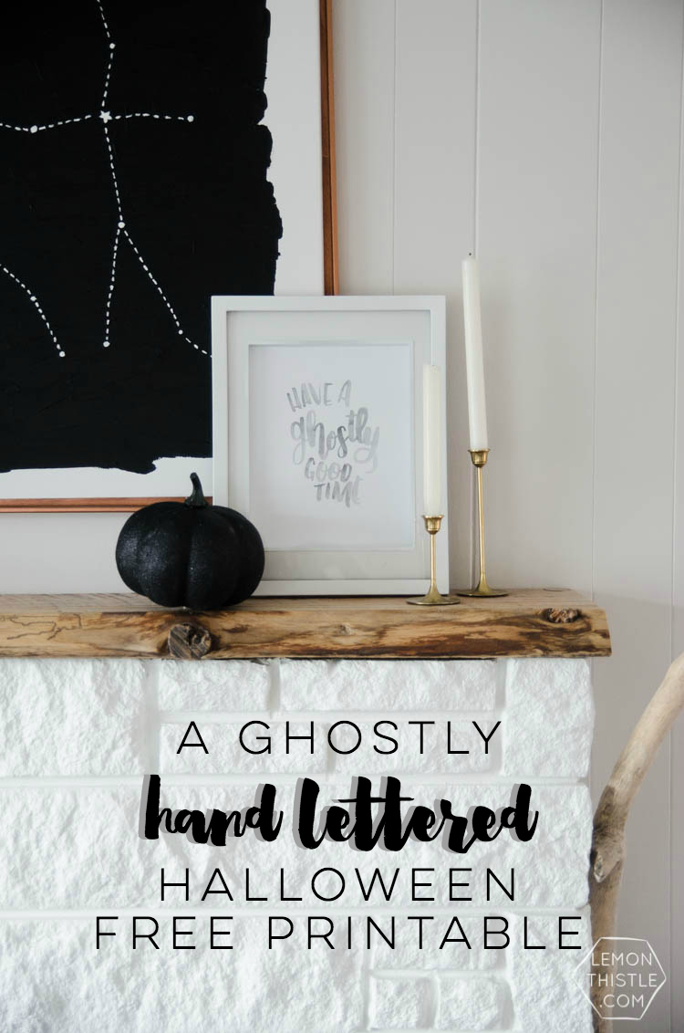 Free Halloween Printable- I love this ghostly hand lettering! Perfect for classy Halloween decorating