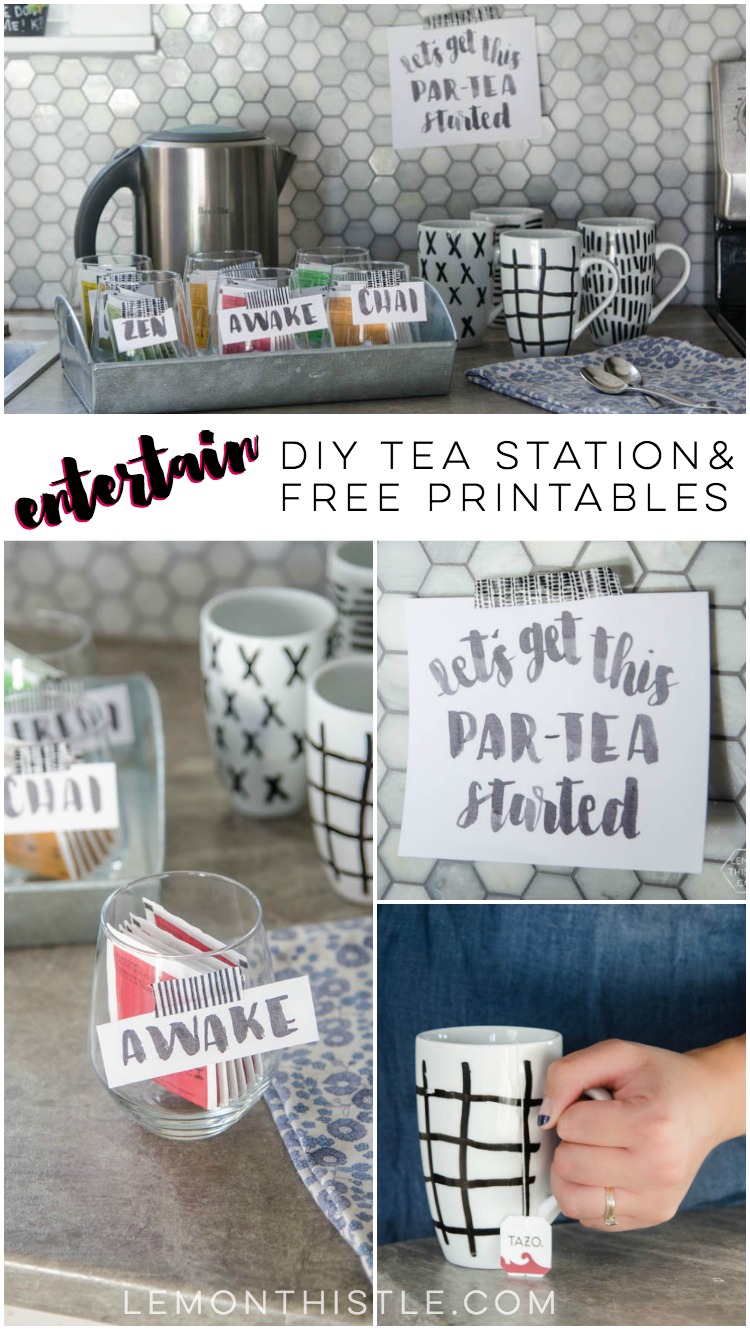 What a sweet idea for entertaining! A simple tea station with printable labels... let's get this part-tea started!
