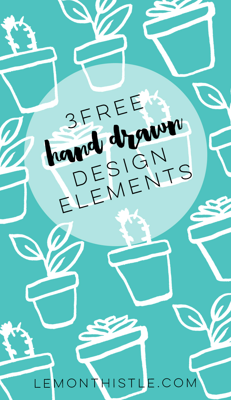 Such cute little plant pots! There are so many ways you could use these hand drawn design elements- love that they're free!