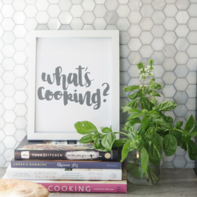 What's cooking? I love this hand lettered printable! Perfect for the kitchen (and free is awesome!)