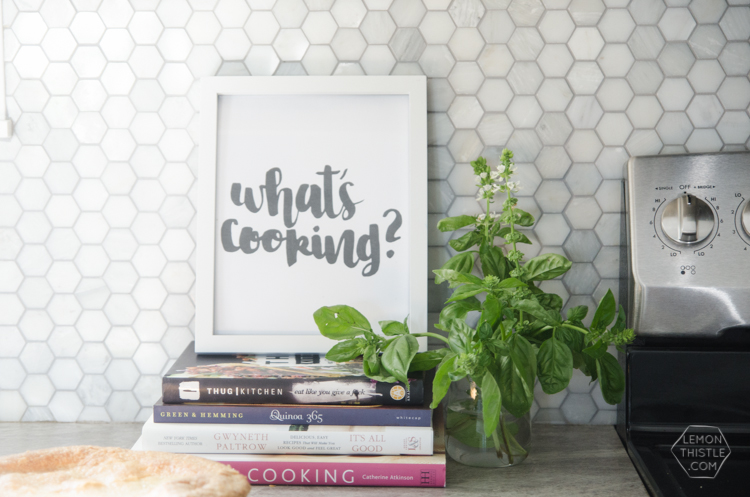 What's cooking? I love this hand lettered printable! Perfect for the kitchen (and free is awesome!)