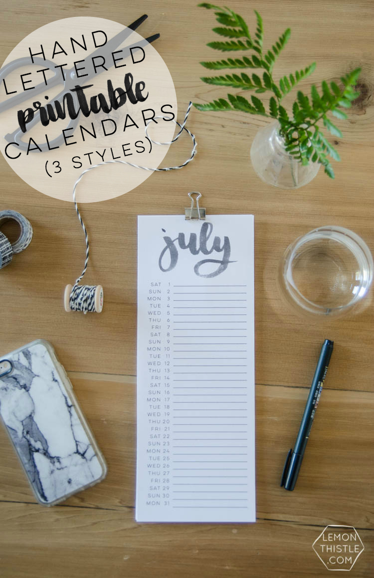 2017 Calendars are here! Hand lettered and all - Lemon Thistle
