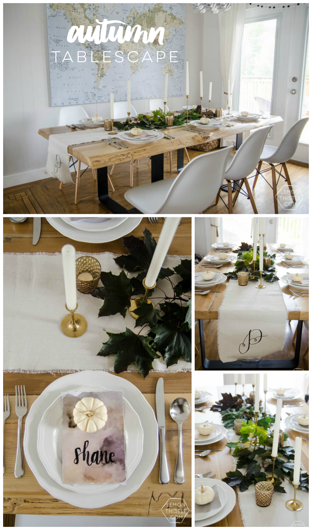 I love this nature inspired neutral autumn tablescape- so perfect for thanksgiving (or friendsgiving!)