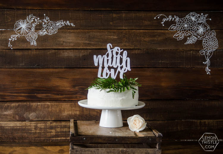 So Much Love... this cake topper is beautiful! I love the marble look with gold edges. Sweet that it's a DIY I can use my Cricut for and free download!