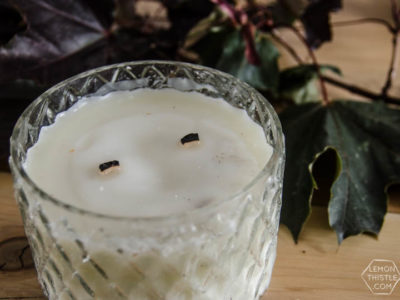 DIY Chai Scented Wood Wick Candle- in the microwave! I love an easy (cheap!) version of those expensive candles!