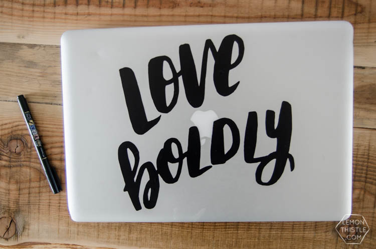 Love this idea! Vinyl transfer for a laptop decal