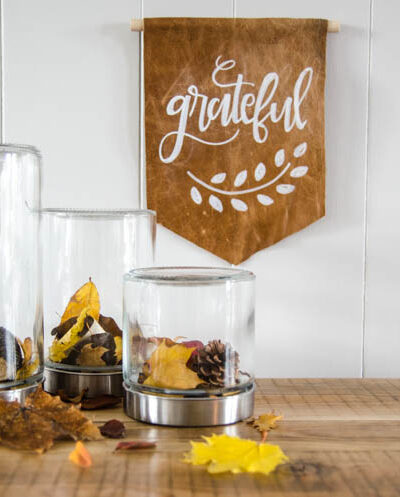DIY Autumn Terrariums- I LOVE that there's no seasonal decor to store with these! Such a clever use of materials and pretty for fall decor.