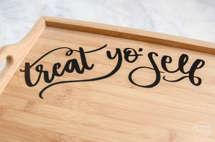DIY Breakfast Tray Upgrade- Treat yo'self... how cute is that! Would make a great Christmas gift. (with template!)