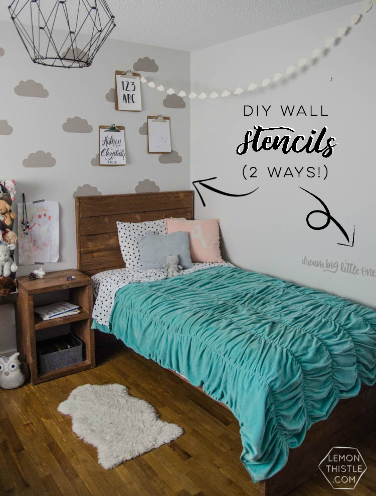 DIY painted wall stencils 2 ways. I always wondered what else you could use other than stencil material! 