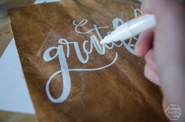 DIY Leather Pennant- grateful. I LOVE this! A nice alternative to a wooden sign and so easy to make!