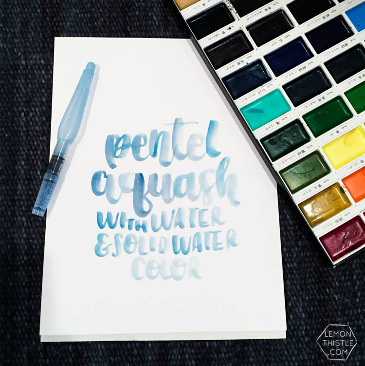 Love seeing what all the different brush markers look like! Brush Lettering info resource- Pentel Aquash with watercolor