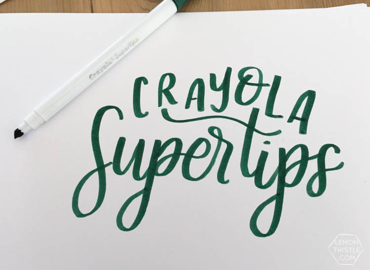 Love seeing what all the different brush markers look like! Brush Lettering info resource- Crayola Supertips